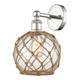 Option Polished Nickel / Clear Glass with Brown Rope