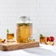 preview thumbnail 2 of 8, Glass Fluted Drink Dispenser with Spigot, Ice Infuser, & Fruit Infuser - 1 Gallon - 1 Gallon