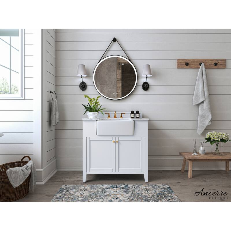 Ancerre Designs Adeline Vanity Set - 36" W x 20.1" D x 34.6" H - White
