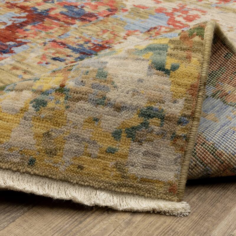 Style Haven Shiloh Modern Abstract Beige/ Multi Wool Blend Area Rug