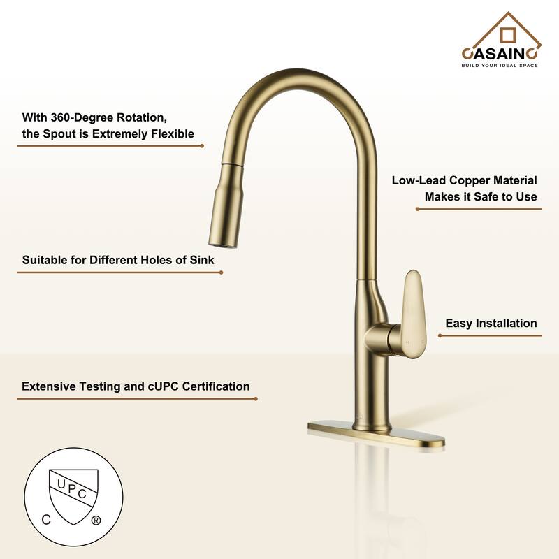 Single Handle Pull-Down Sprayer Kitchen Faucet