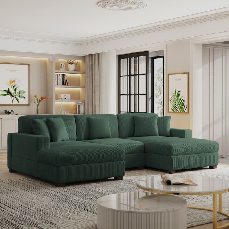 Modern Oversized Modular Sectional Sofa Set With Pillows