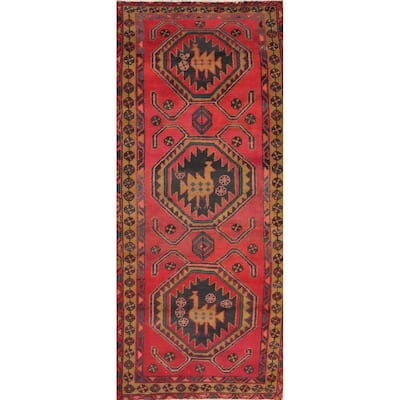 Hand Knotted Oriental 100% Wool Carpet Traditional Tribal Pink Ardebil Runner Rug - 9' 6'' X 3' 6''