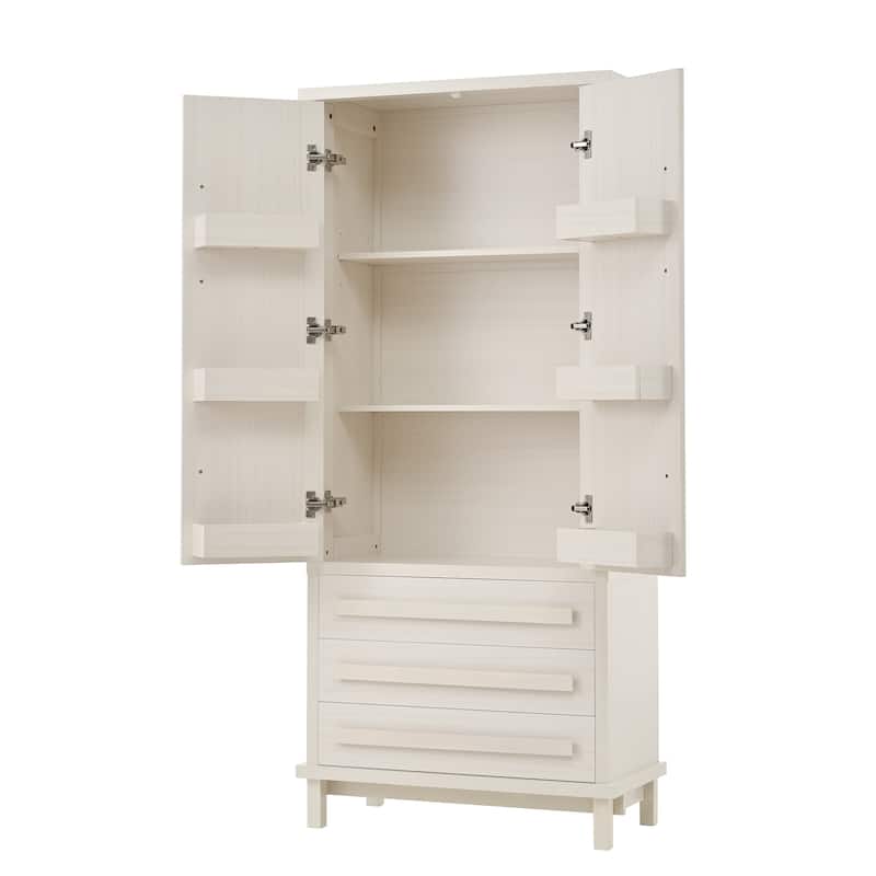 Christopher Knight Home - Linda 70" Kitchen Pantry Cabinet with Adjustable Shelves, 3 Drawers & 6 Door Racks