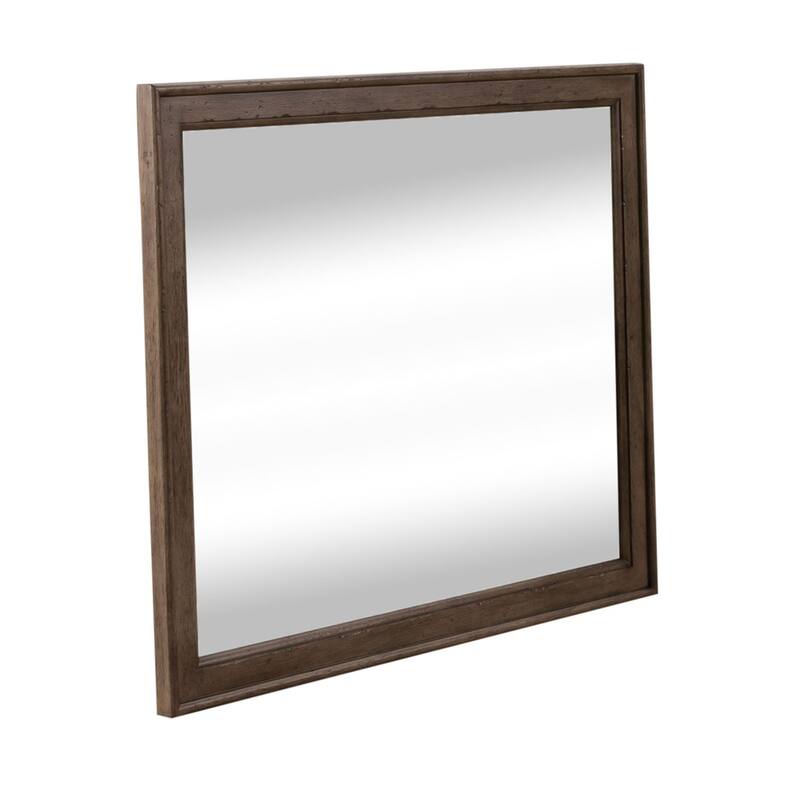 Americana Farmhouse Dusty Taupe Landscape Mirror - Beige/Brown