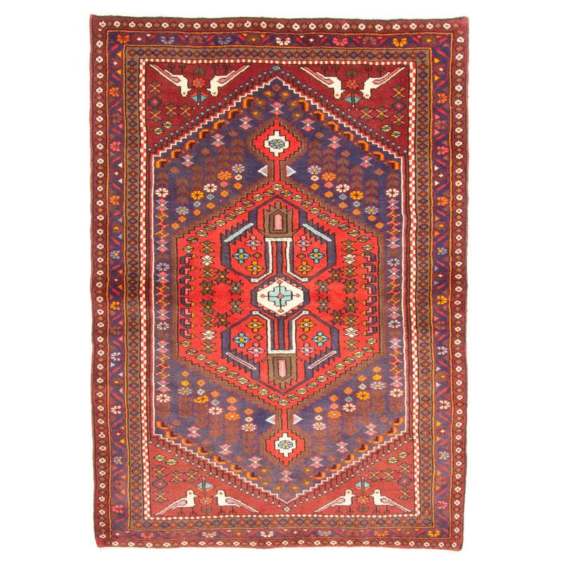 ECARPETGALLERY Hand-knotted Anadol Dark Navy Wool Rug - 4'2 x 6'3