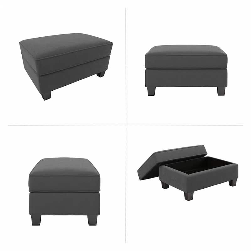 Bush Furniture Stockton Large Upholstered Storage Ottoman