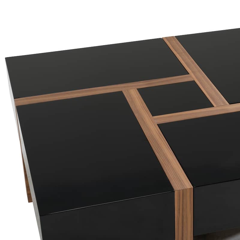 Modrest Makai Modern Black & Walnut Coffee Table