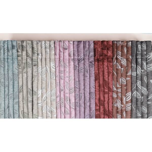 slide 2 of 119, Miranda Haus Modern Bohemian Leaves Blackout Curtain Set with 2 Panels