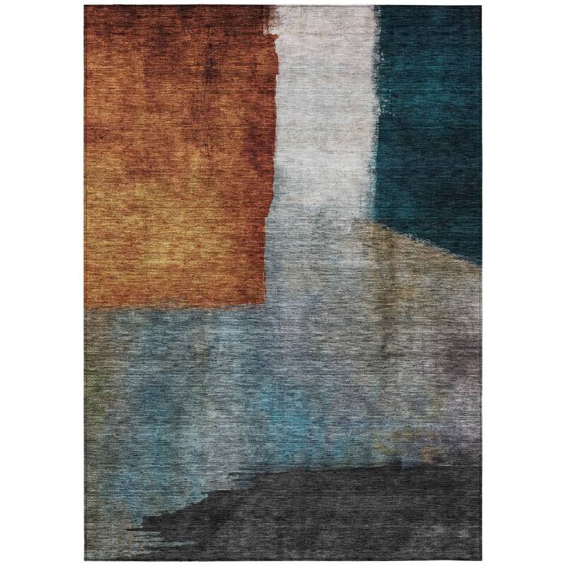 HomeRoots Abstract Transitional Rectangle Outdoor Rug