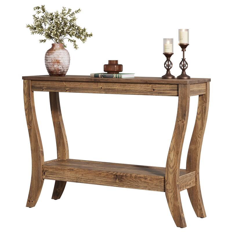 Solid Wood Console Table, 43.3-Inch Farmhouse Entryway Table