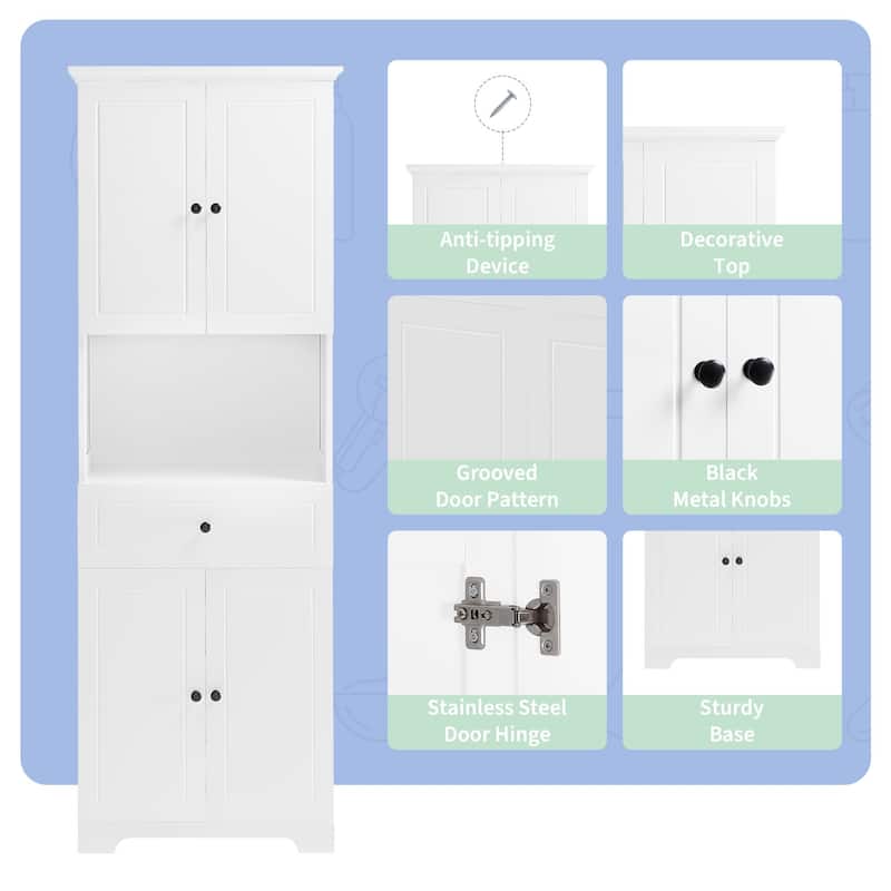 Modern Wooden Bathroom Linen Cabinet