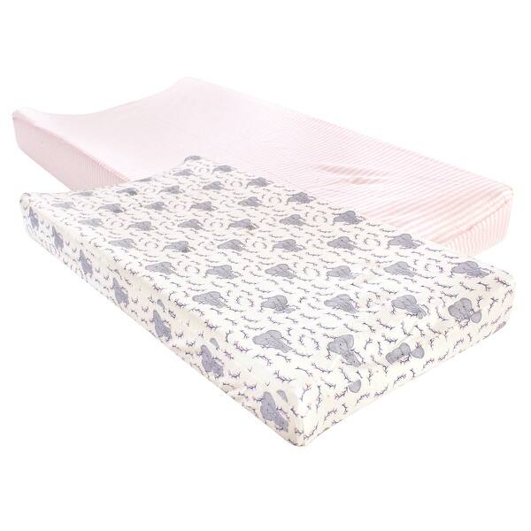 slide 1 of 1, Touched by Nature Baby Girl Organic Cotton Changing Pad Cover, Girl Elephant, One Size - Girl Elephant Organic Cotton - Girl Elephant