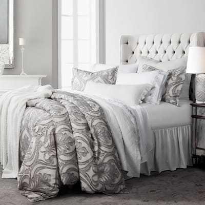 HiEnd Accents Nicole Damask Comforter Set, 3PC