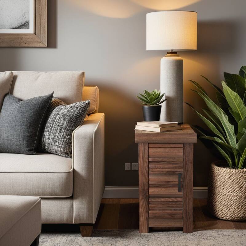 Bridgevine Home 14" Sausalito Side Table, No Assembly Required - Whiskey - Wood