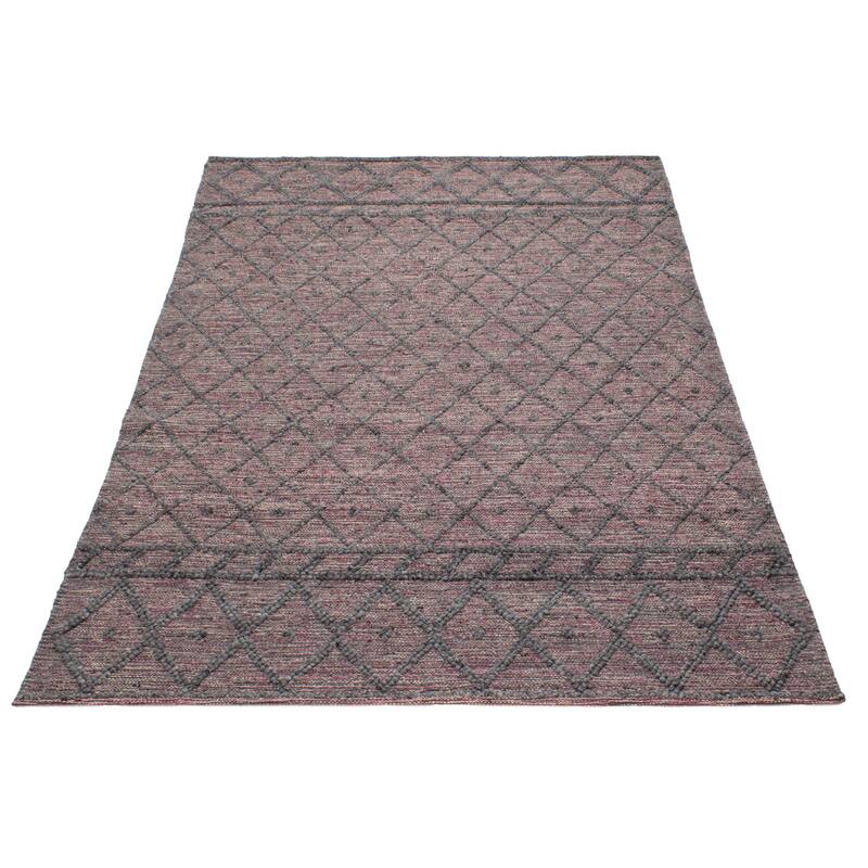 ECARPETGALLERY Braid weave Sienna Grey Wool Rug - 6'0 x 9'0