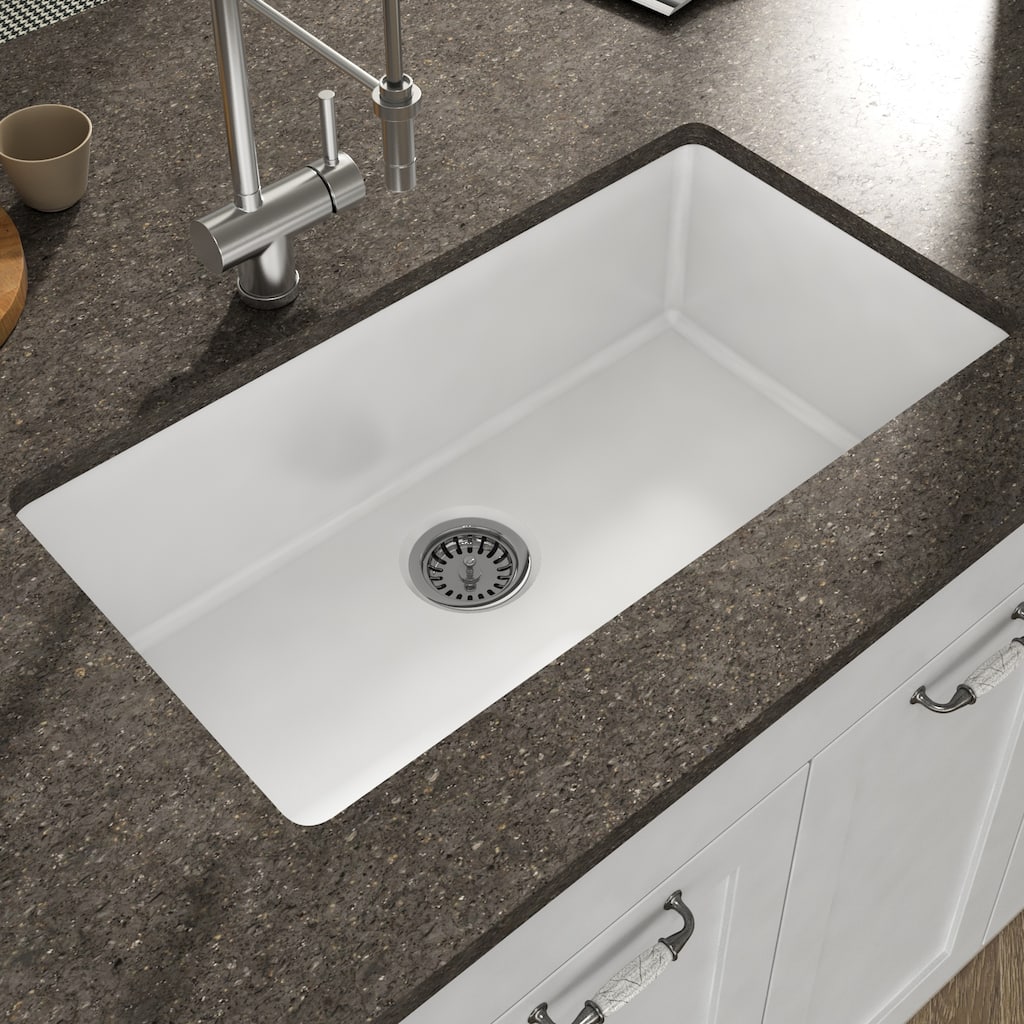 Sinksation Fireclay 32" L x 18" W Undermount Kitchen Sink - 32