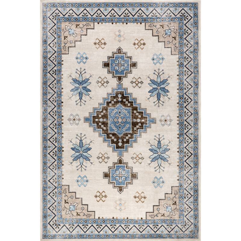 Clovebud Geometric Machine Washable Area Rug