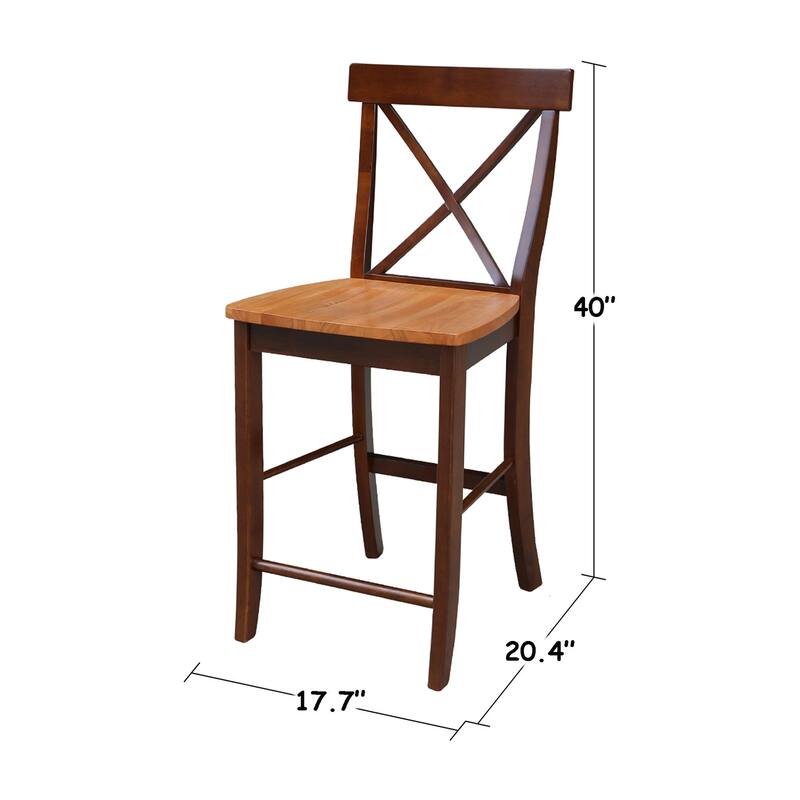 International Concepts Solid Wood X-Back Stool