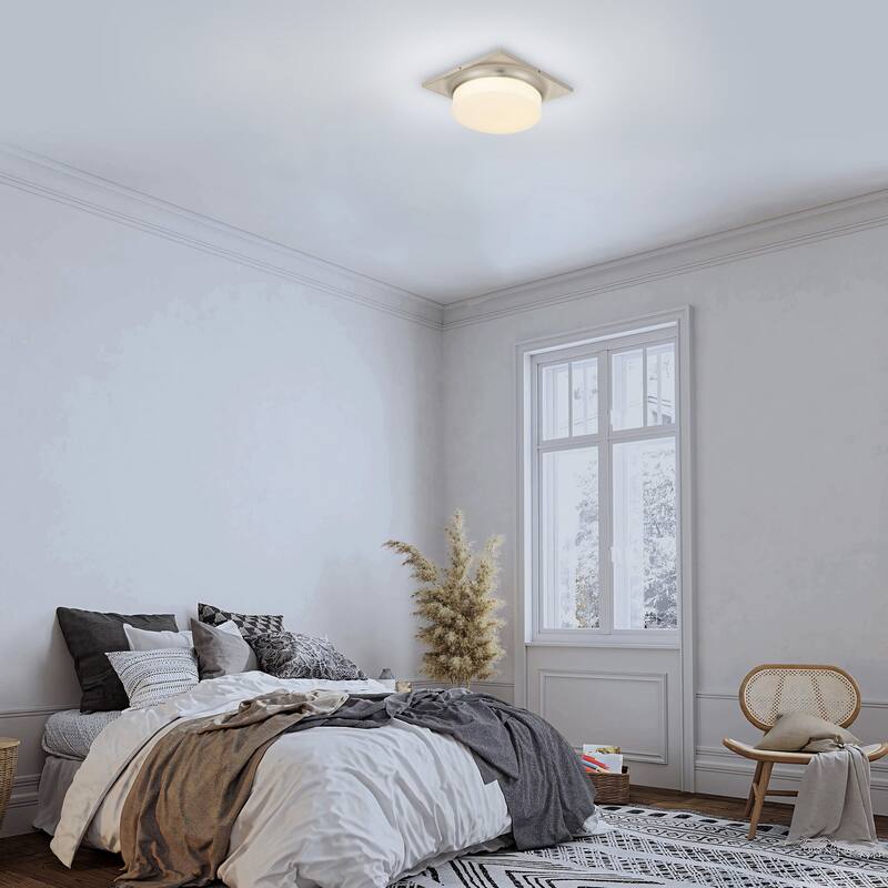 Aura 13" Brushed Nickel LED Flush Mount Ceiling Light