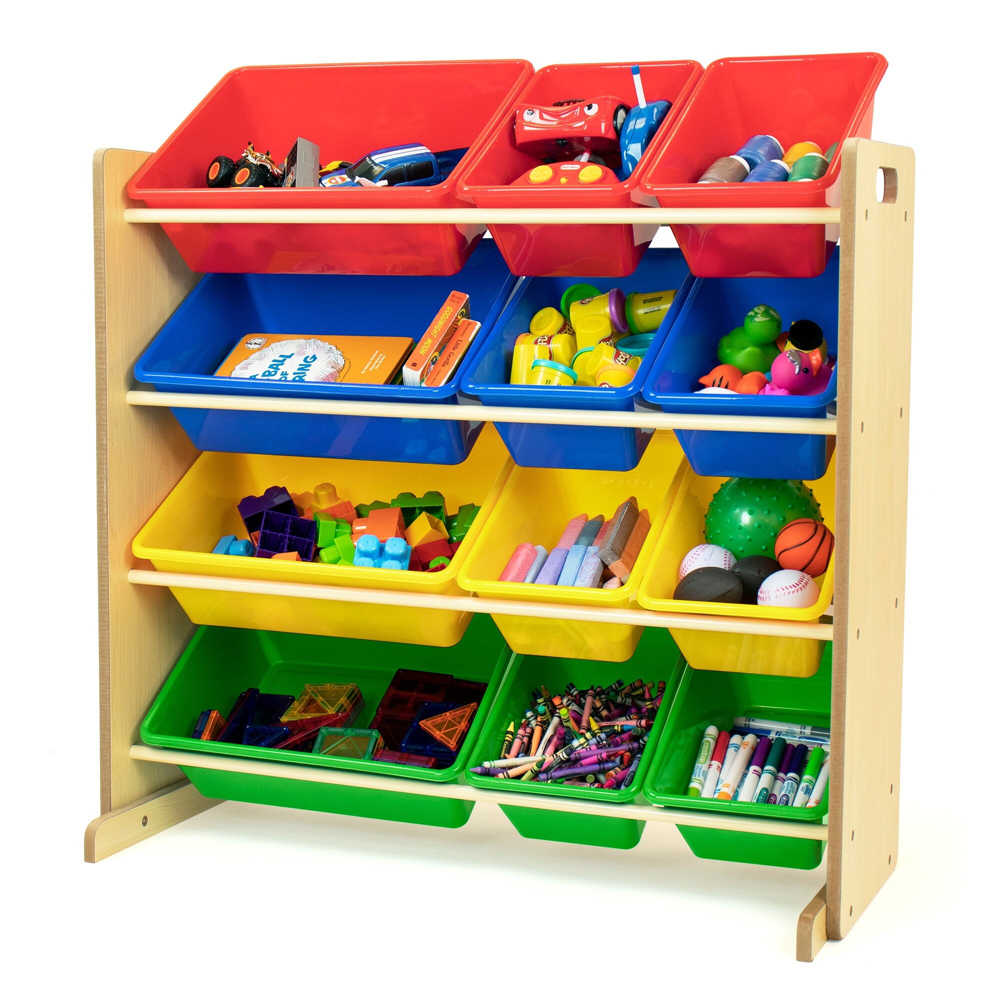 Humble Crew Kid s Toy Storage Organizer with 12 Plastic Bins On