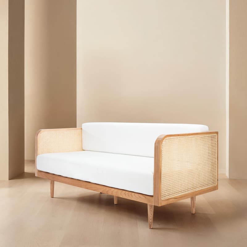 SAFAVIEH Couture Petroski French Cane Sofa - 75"W x 33"D x 31"H - Natural