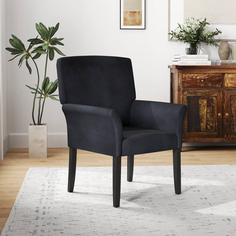 Ergonomic Executive Armchair with Soft Velvet and Rubber Wood Legs