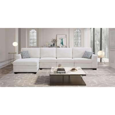5 PCS Corduroy Flexible Combination Sectional Sofa Couch