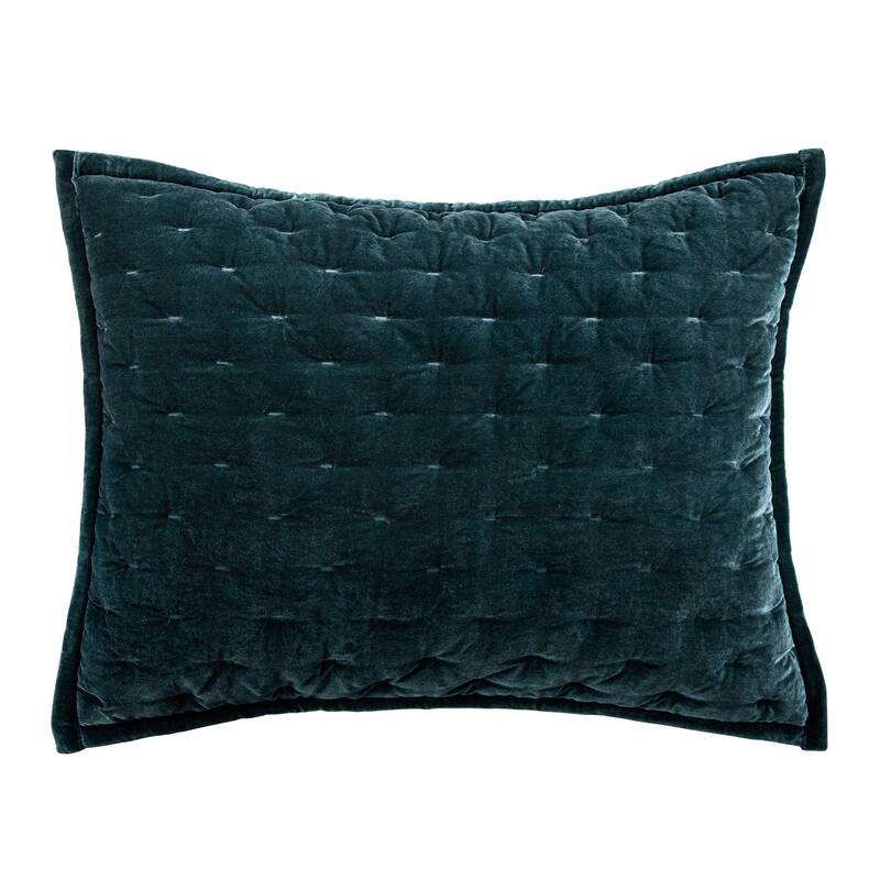 HiEnd Accents Stella Faux Silk Velvet Romantic Western Quilted Pillow Sham, 1PC