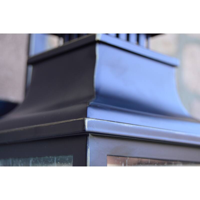 Morgan Imperial Black Metal/ Seeded Glass 1-light Outdoor Wall Light