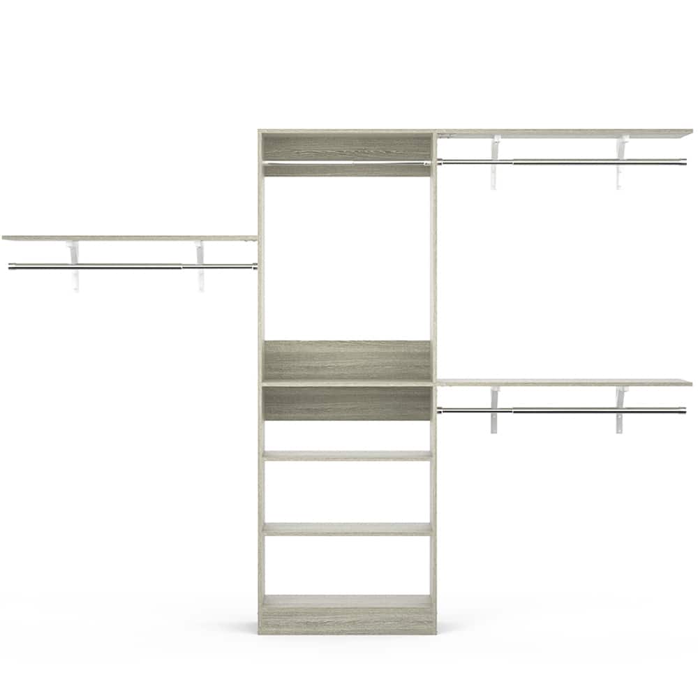 20'' to 96'' W Adjustable DIY Closet Organizer for Walk-in and Reach-in Closet System - 20.2'' to 96'' W