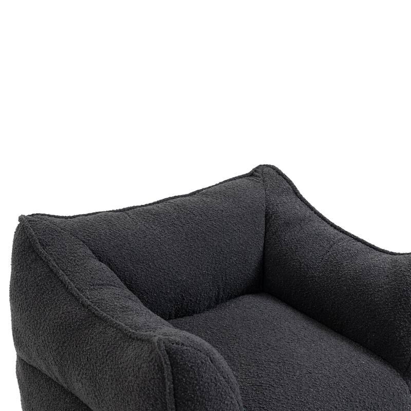 GDFStudio - COOLMORE Boucle Bean Bag Chair with Memory Foam Filling for Ultimate Comfort