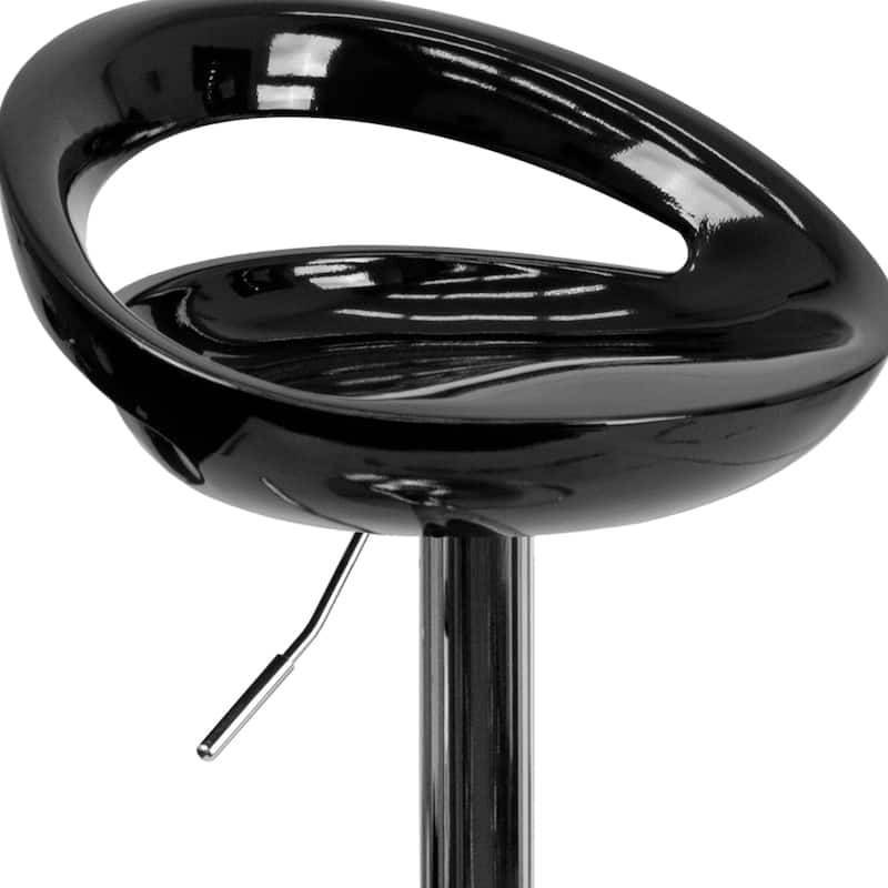 Height-adjustable Barstools with Rounded Cutout Backs (Set of 2) - 18.25"W x 18.25"D x 30.25" - 38.75"H