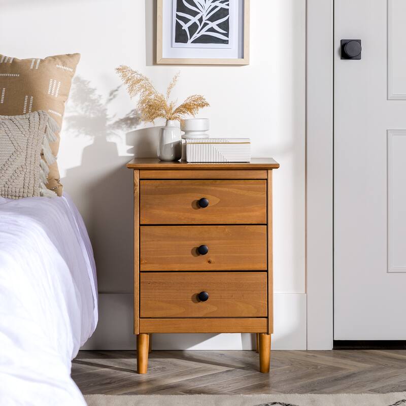 Middlebrook Bullrushes Solid Wood 3-Drawer Nightstand