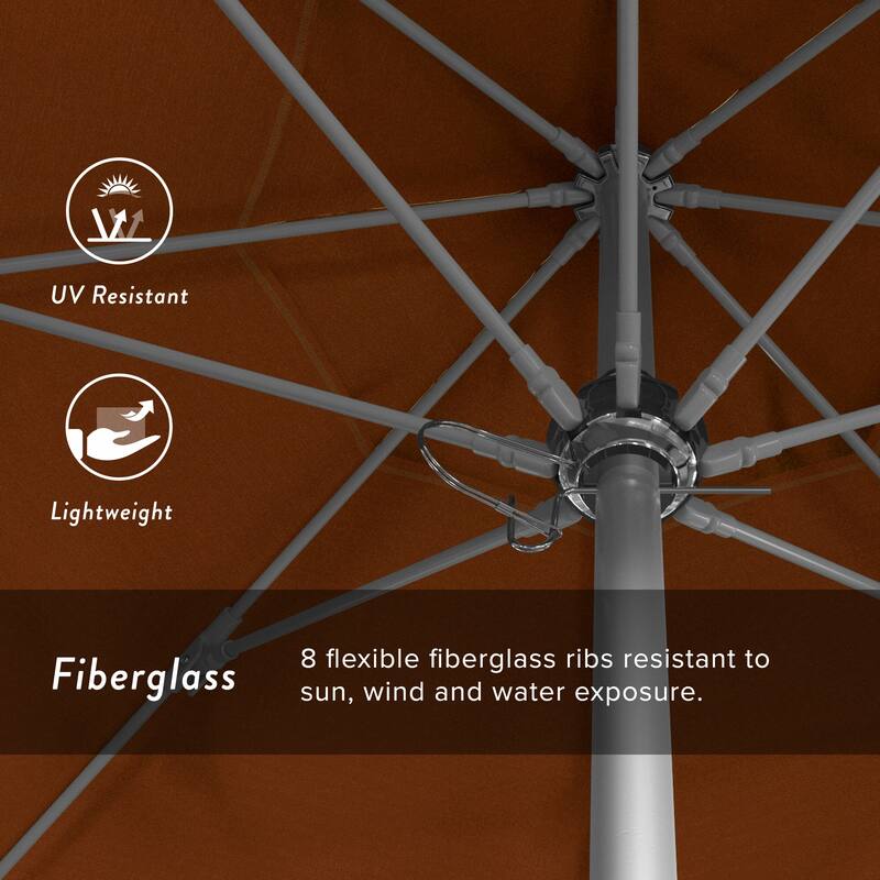 California Umbrella 7.5' Rd. Aluminum Frame, Fiberglass Rib Market Umbrella, Push Open,Anodized Silver Finish, Pacifica Fabric