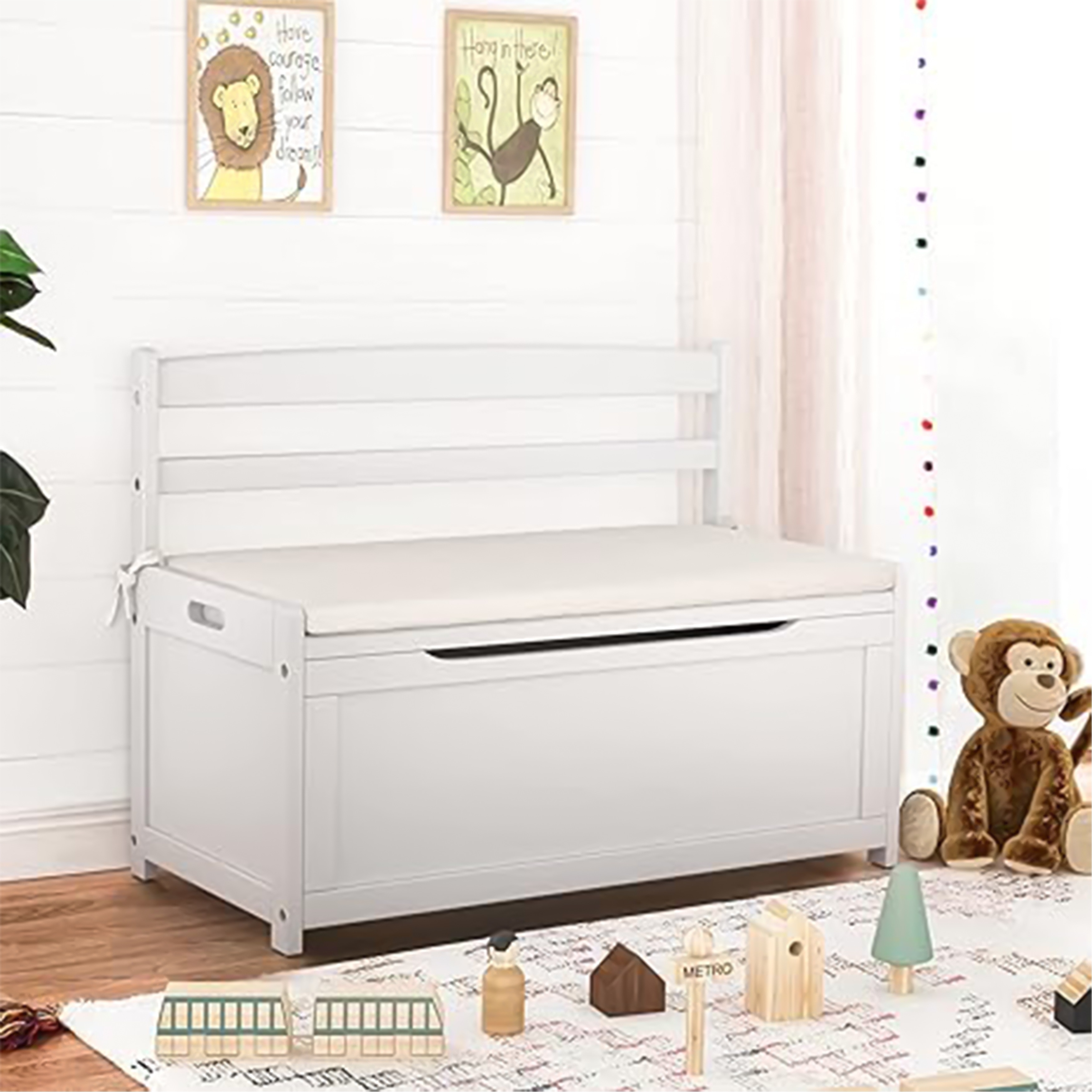 Kids' Toy Storage Box with Cushion 30