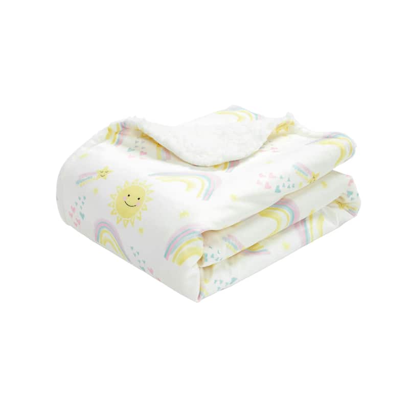 Lush Decor Baby Sunshine Rainbow Soft Sherpa Baby Blanket - 40" x 30"