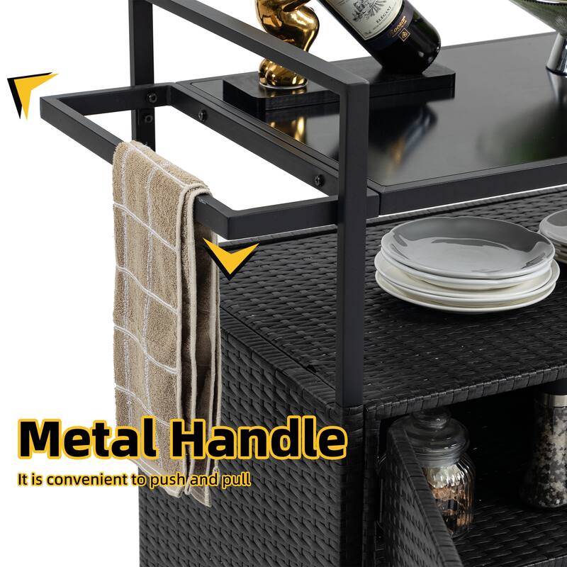 Tengbian mobile tea sailor cart, door storage mobile dining cart, three-level service dining cart, storage cabinet