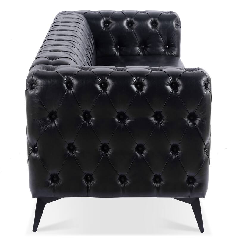84.06" Inch Width Traditional Square Arm removable cushion 3 seater Sofa