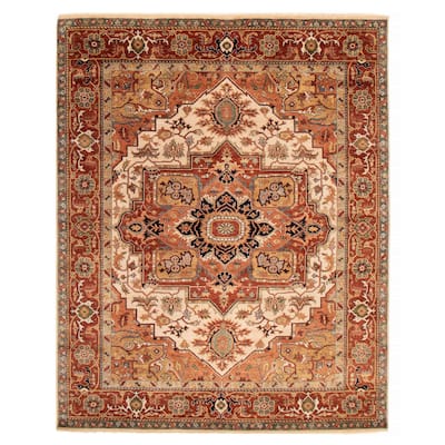 ECARPETGALLERY Hand-knotted Jules Sultane Ivory Wool Rug - 7'11 x 10'0