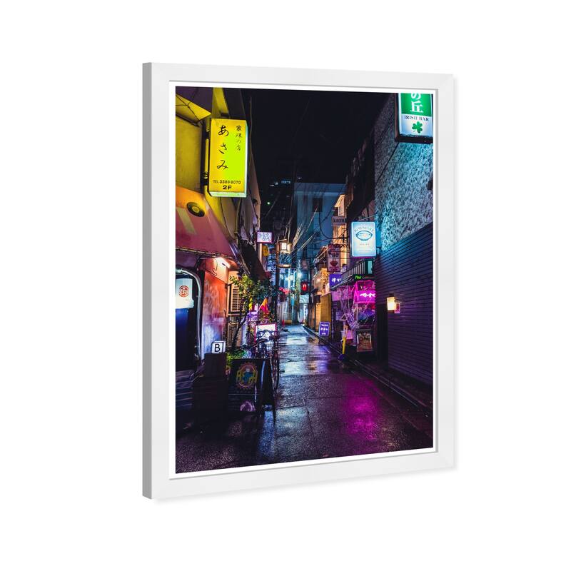 Wynwood Studio Prints Cities and Skylines Tokyo Neon Nights Pink and Neon Pink Modern & Contemporary Wall Art Canvas Print