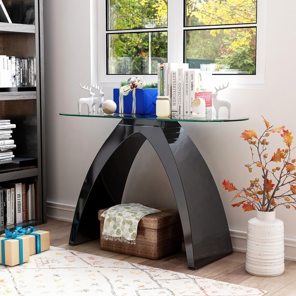 Furniture of America Crescendo Modern Glass Top Sofa Table. Opens flyout.