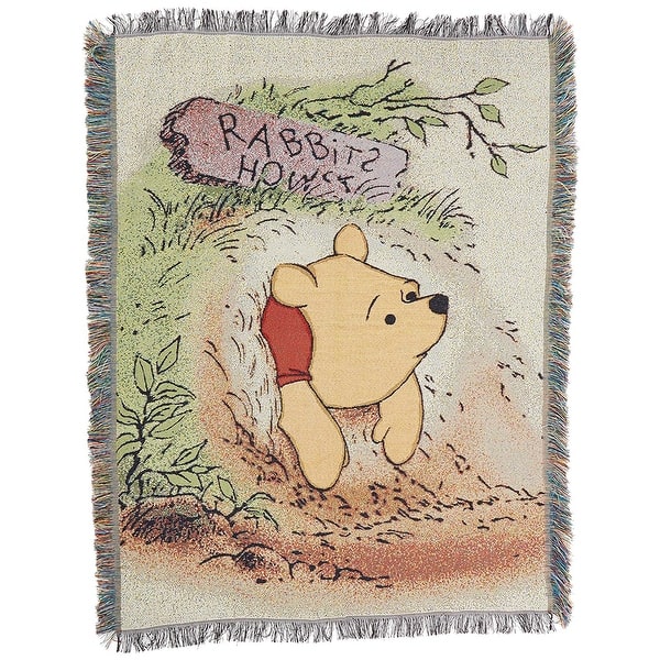 Winnie The Pooh, "Vintage Pooh" Woven Tapestry Throw Blanket Bed