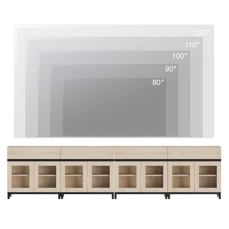 Modern Dresser With Glass Doors, Drawer, And Adjustable Shelf - Multifunctional Storage Cabinet For Living Room Or Bedroom