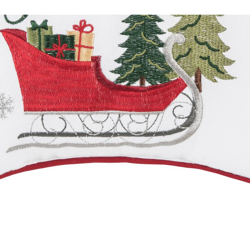 Dashing Through The Snow Small Christmas Accent Pillow, 10" x 10"