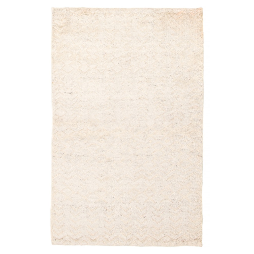 ECARPETGALLERY Hand-knotted Tangier Cream Wool Rug - 3'0 x 4'10
