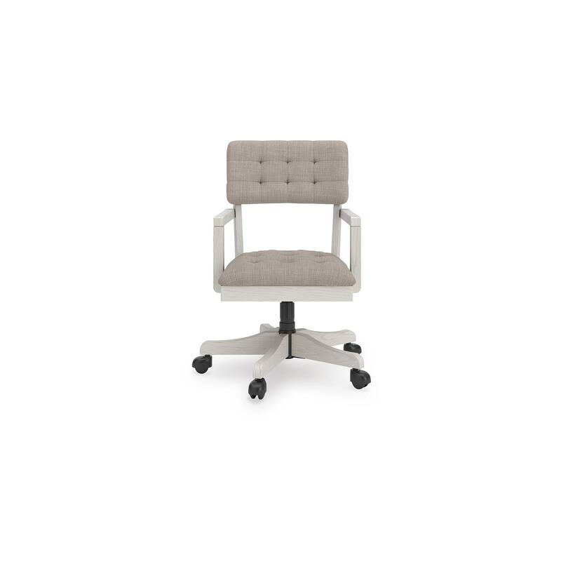Signature Design by Ashley Robbinsdale White/Gray Home Office Desk Chair - 25"W x 25"D x 37"H