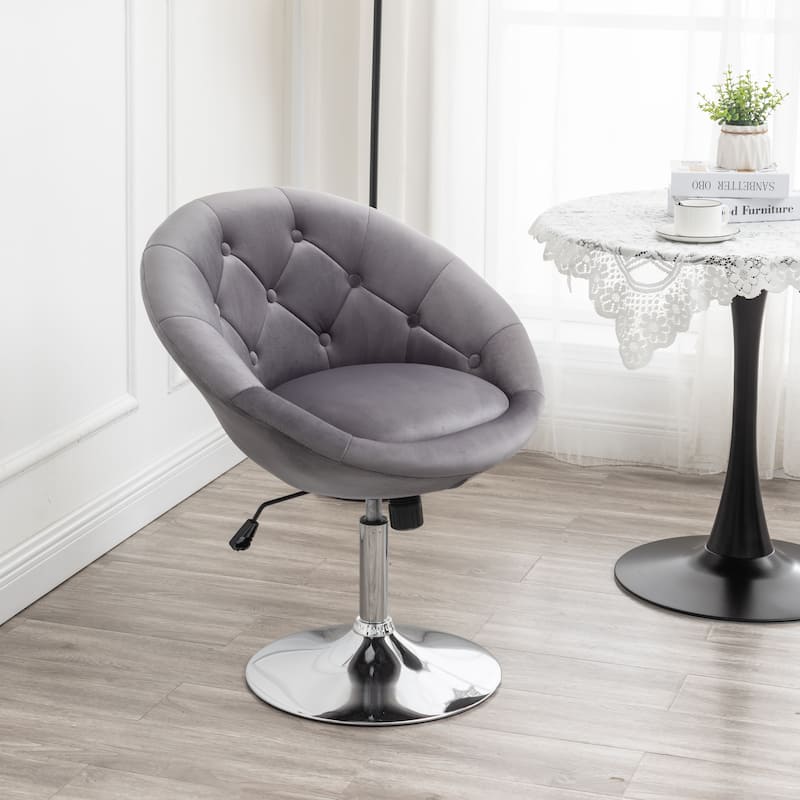 Roundhill Furniture Noas Velvet Upholstered Tufted Back Swivel Accent Chair