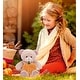 preview thumbnail 6 of 4, DolliBu Soft Baby Pink Bear Stuffed Animal with Pumpkin Plush Decor - 8 inches