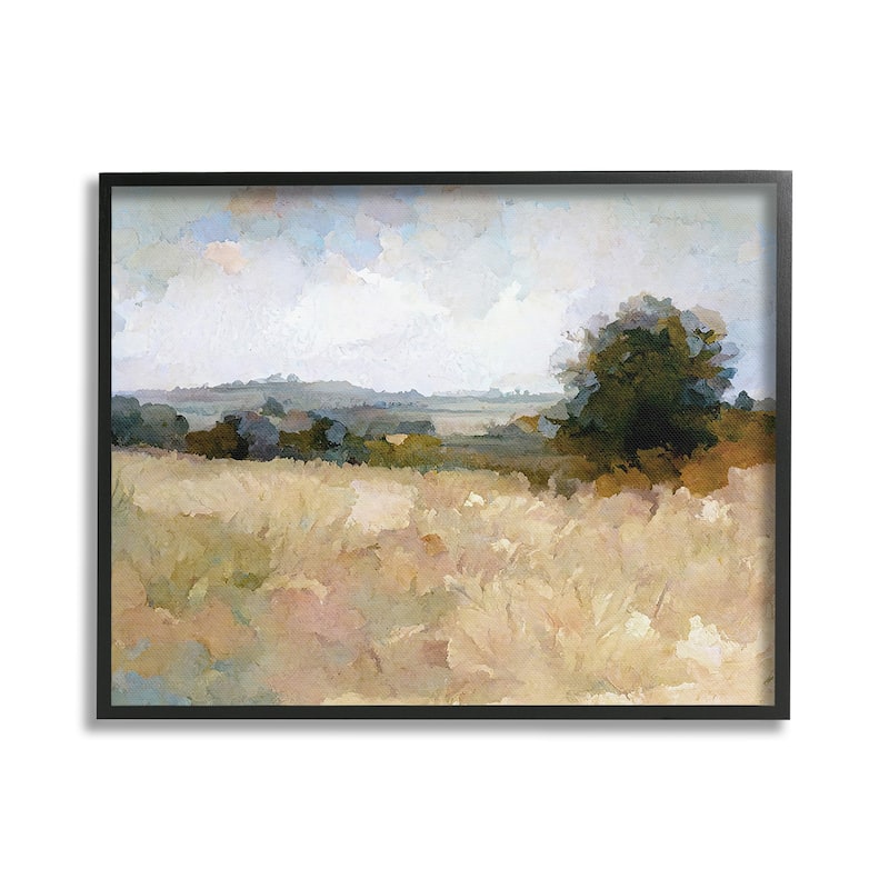 Stupell Beige Rural Field Framed Giclee Art Design By Gina Kelly